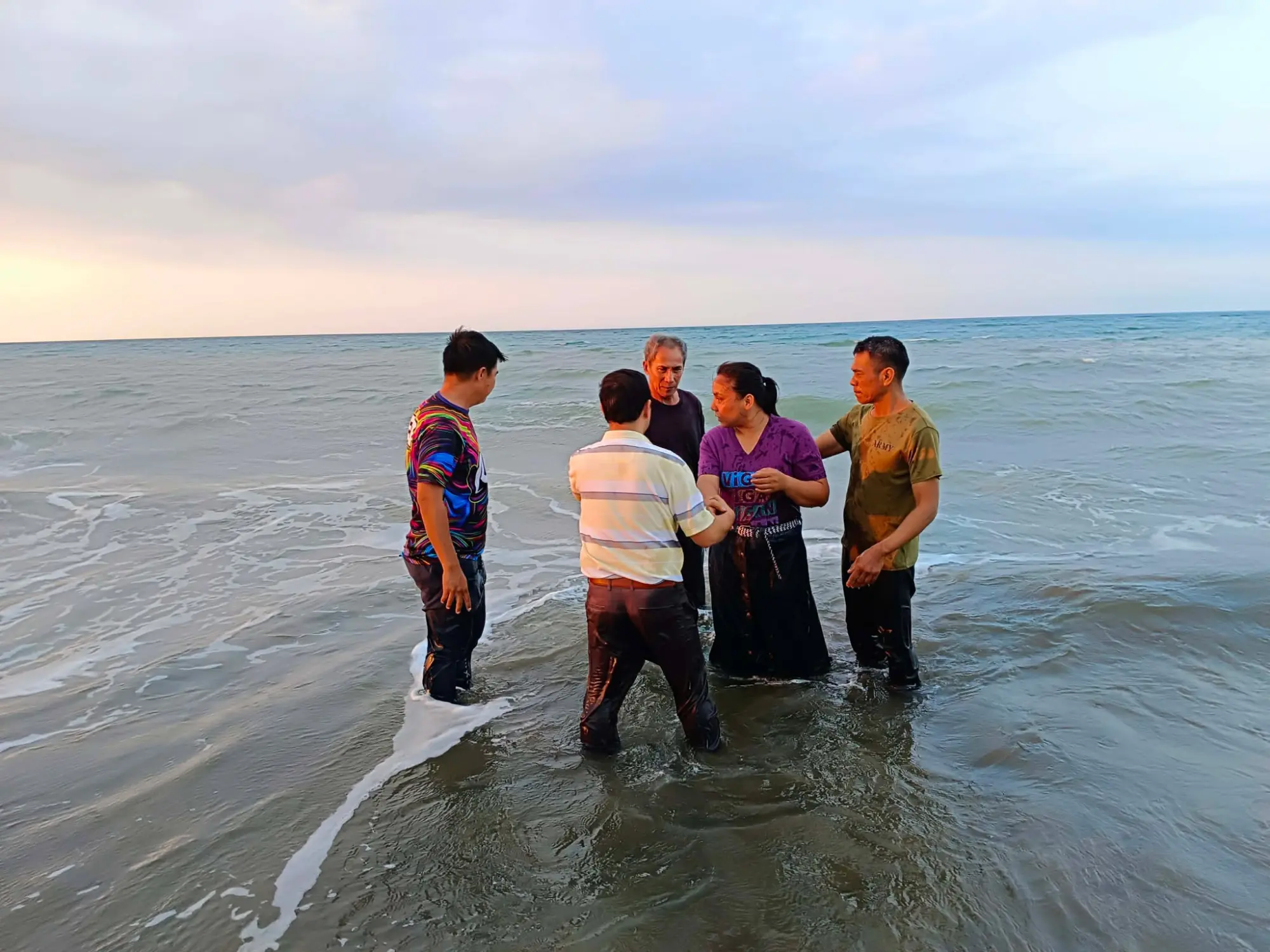Prayer before the second Pamplona baptism